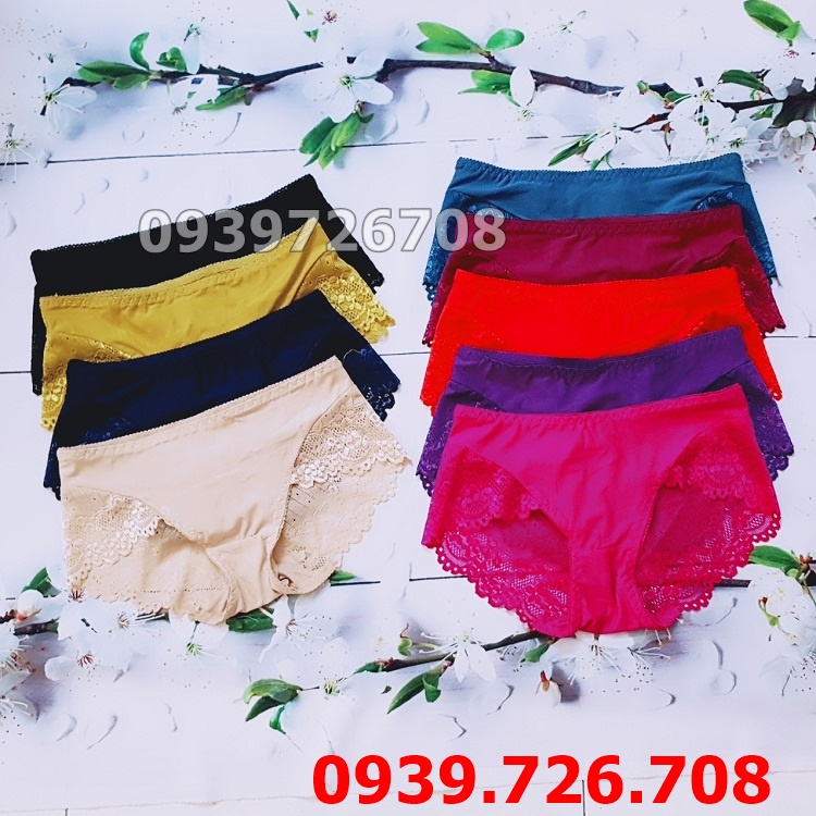 Quần lót cotton thông hơi phối ren hông