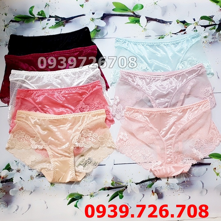 Quần lót lưới mịn phối ren mông hoa mai