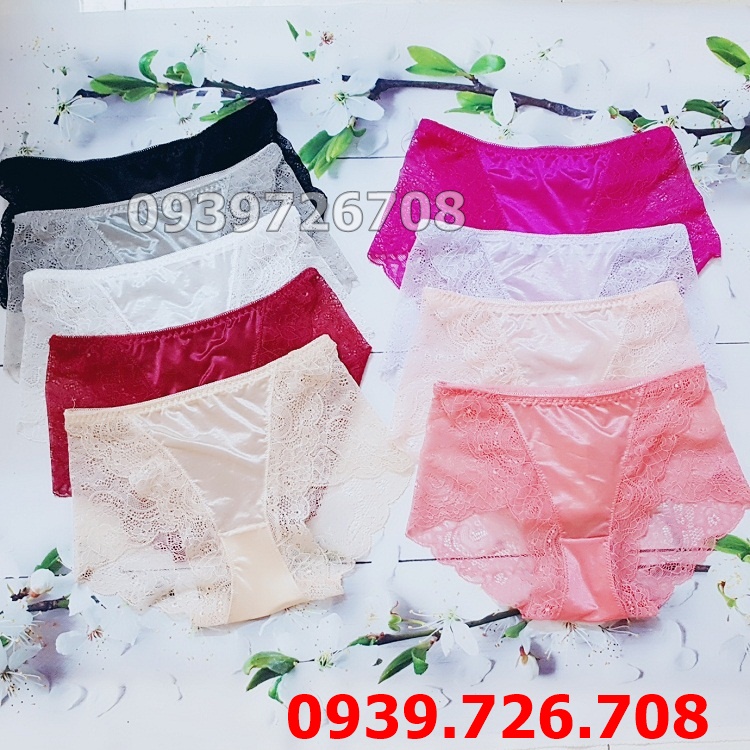 Quần lót lưới mịn phối viền ren chữ V