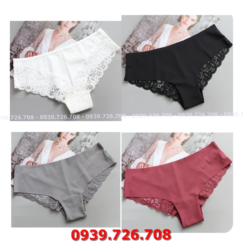 Quần lót su cao cấp phối viền ren mông ko đường may