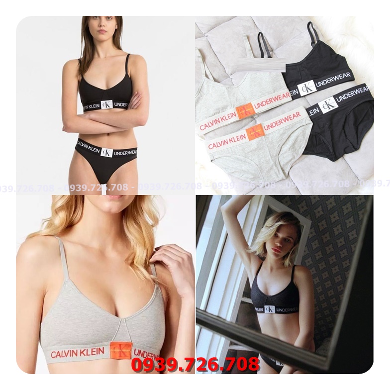Bộ đồ lótCK cotton 2 dây viền chữ chân ngực ko gọng ko mút