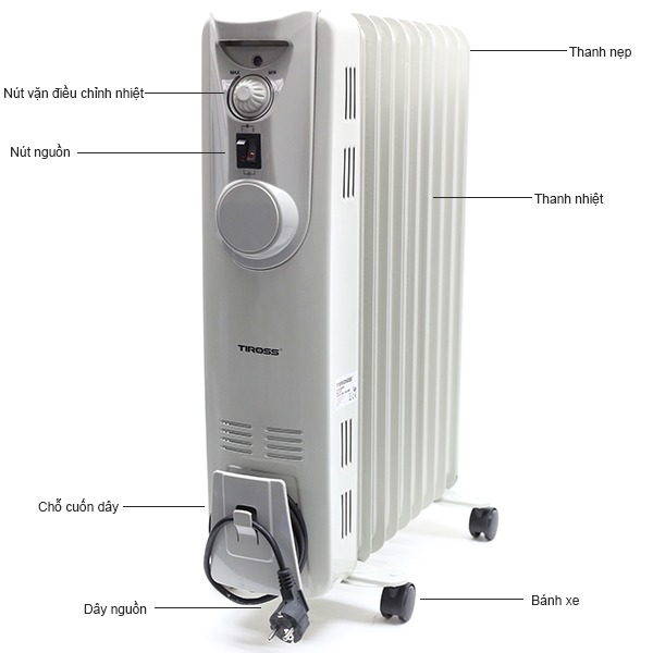 Máy sưởi dầu TIROSS 9 thanh TS-923