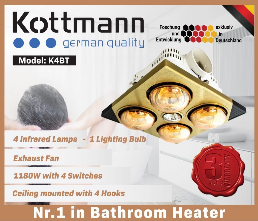 Đèn sưởi âm trần kottman 4 bóng K4BT