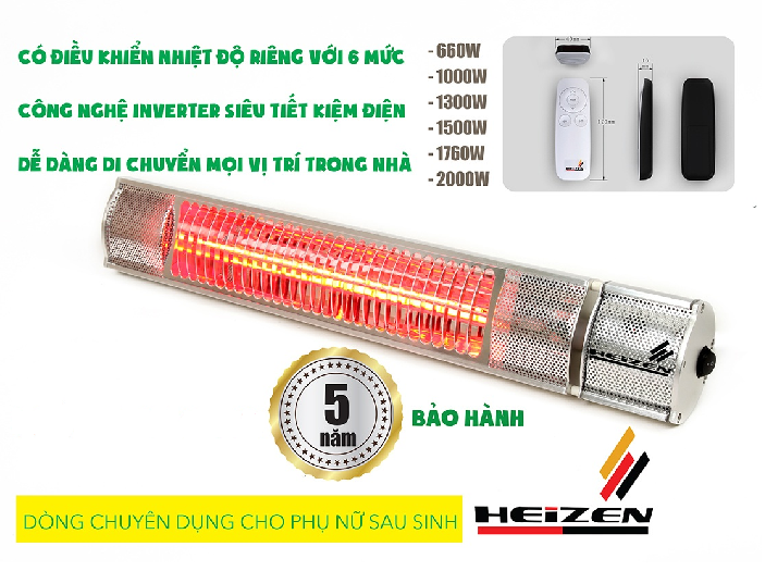 Đèn sưởi nhà tắm Heizen không chói mắt HE - ITR