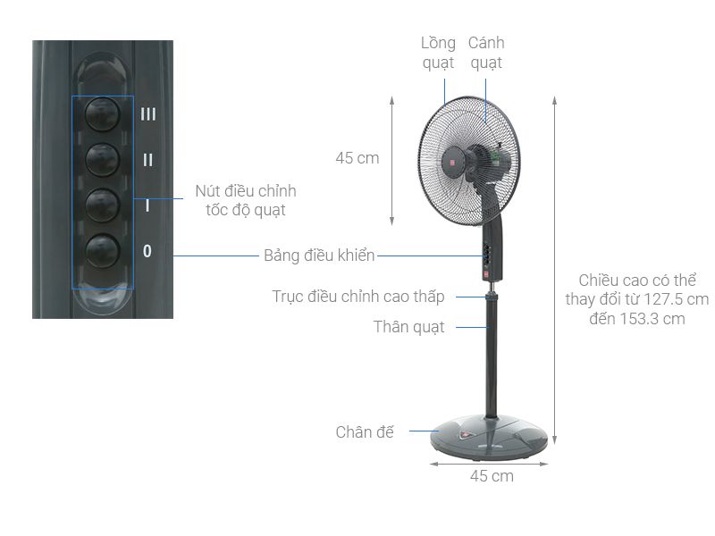 Quạt đứng KDK P-41U