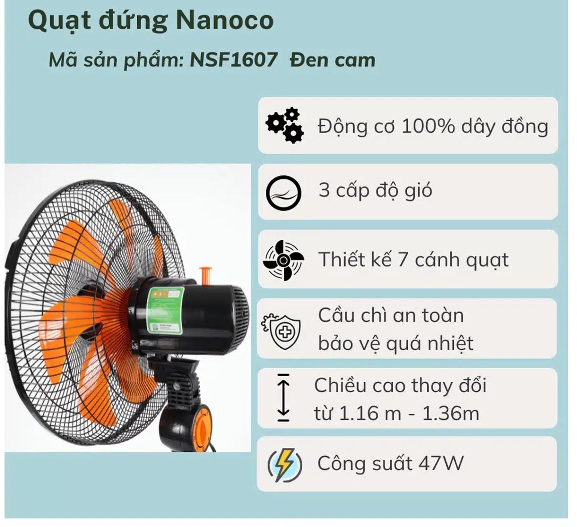 Quạt đứng Nanoco NSF1607