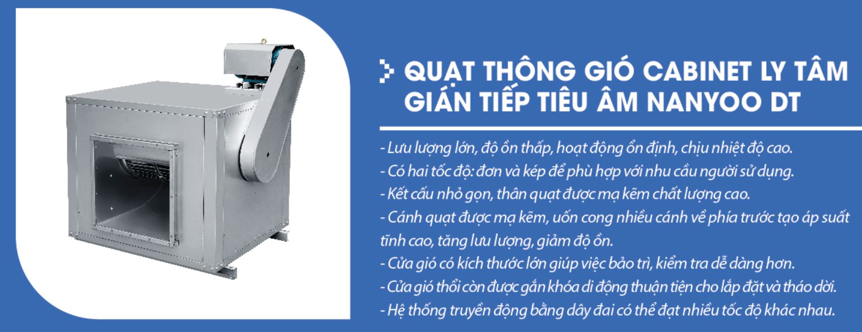 Quạt hộp ly tâm gián tiếp Nanyoo DT-22