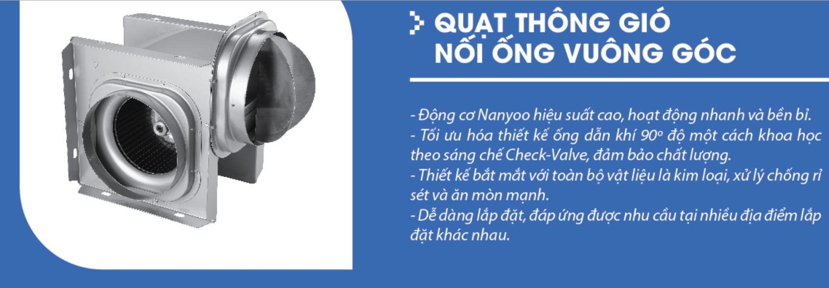 Quạt nối ống vuông góc Nanyoo DPT25-76