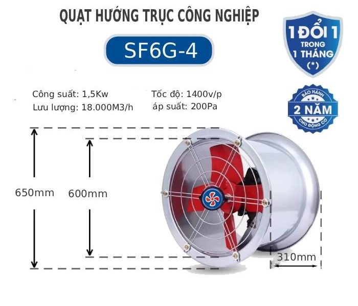 Quạt hướng trục tròn SF6G-4
