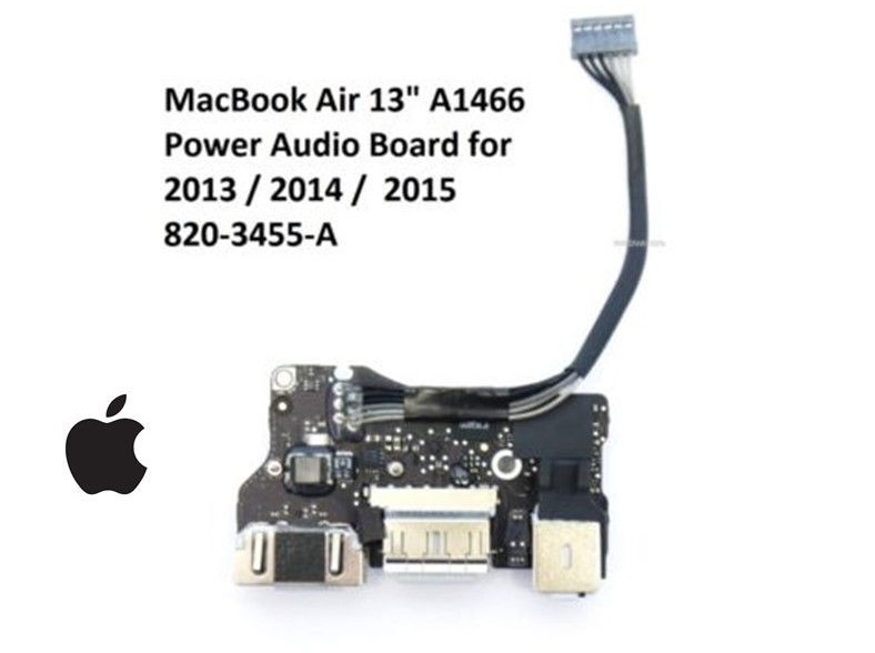Bo nguồn audio usb 820-3455-A macbook air 13inch a1466 2013 2014 2015 dc power jack board USB AUDIO 820-3455-a MD760 MD760B MF068LL-A MJVE2LL-A MJVF2LL-A BTO-CTO