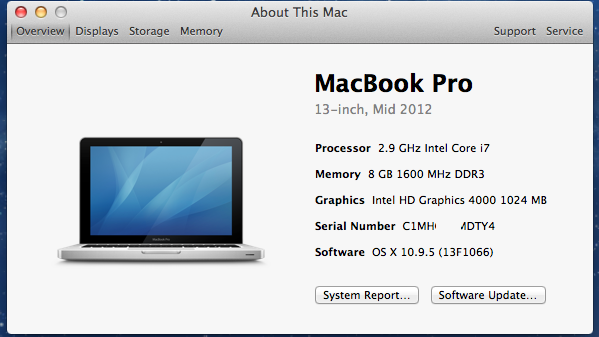 macbook A1278 mid 2012 MD102