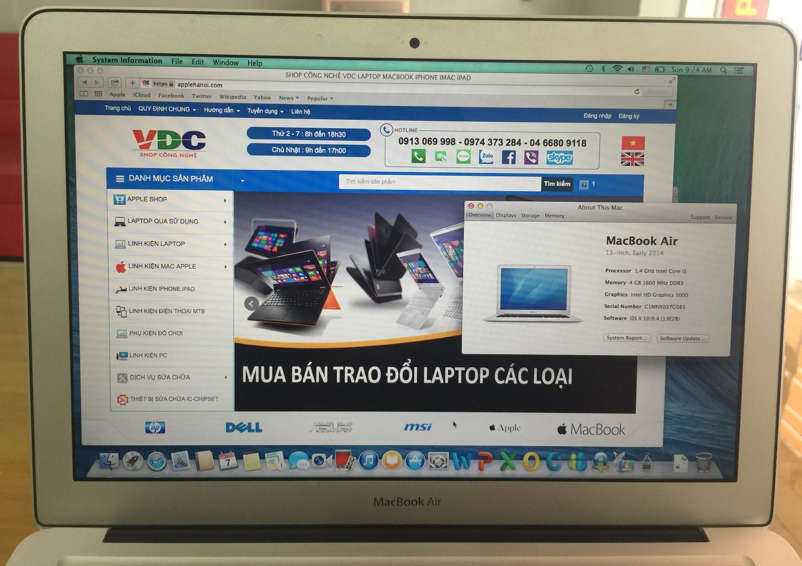 MACBOOK AIR EARLY 2014 HIỆU NĂNG MẠNH MẼ