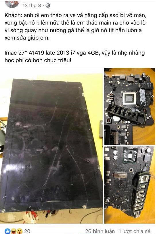 THÁO IMAC 27INCH 2013 BỊ VỠ MÀN