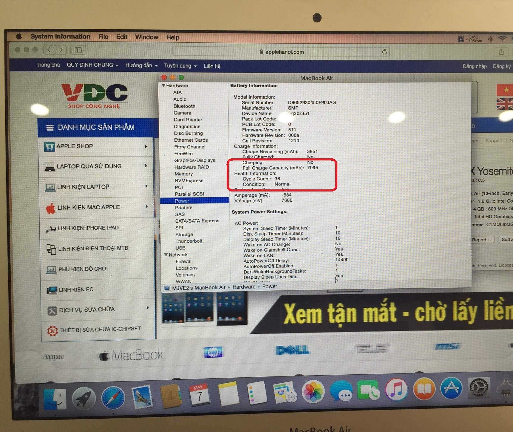 Tuổi thọ pin MACBOOK MJVE2 rất cao