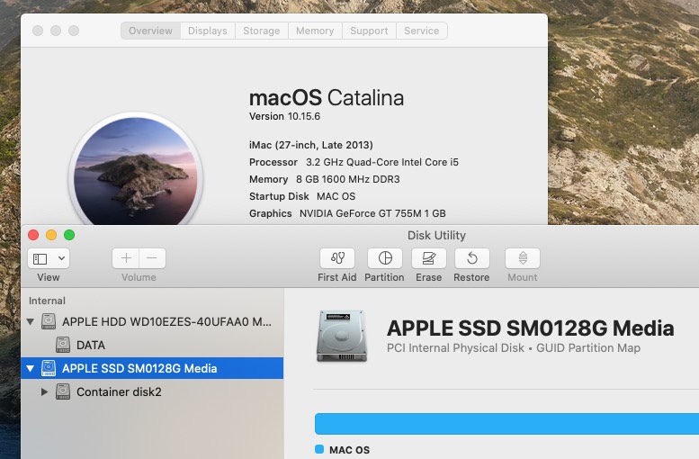 IMAC ME088 27INCH 2013 CORE I5-4570 3.2GHZ RAM 8GB SSD 128GB HDD 1TB Nvidia GT755m 1GB