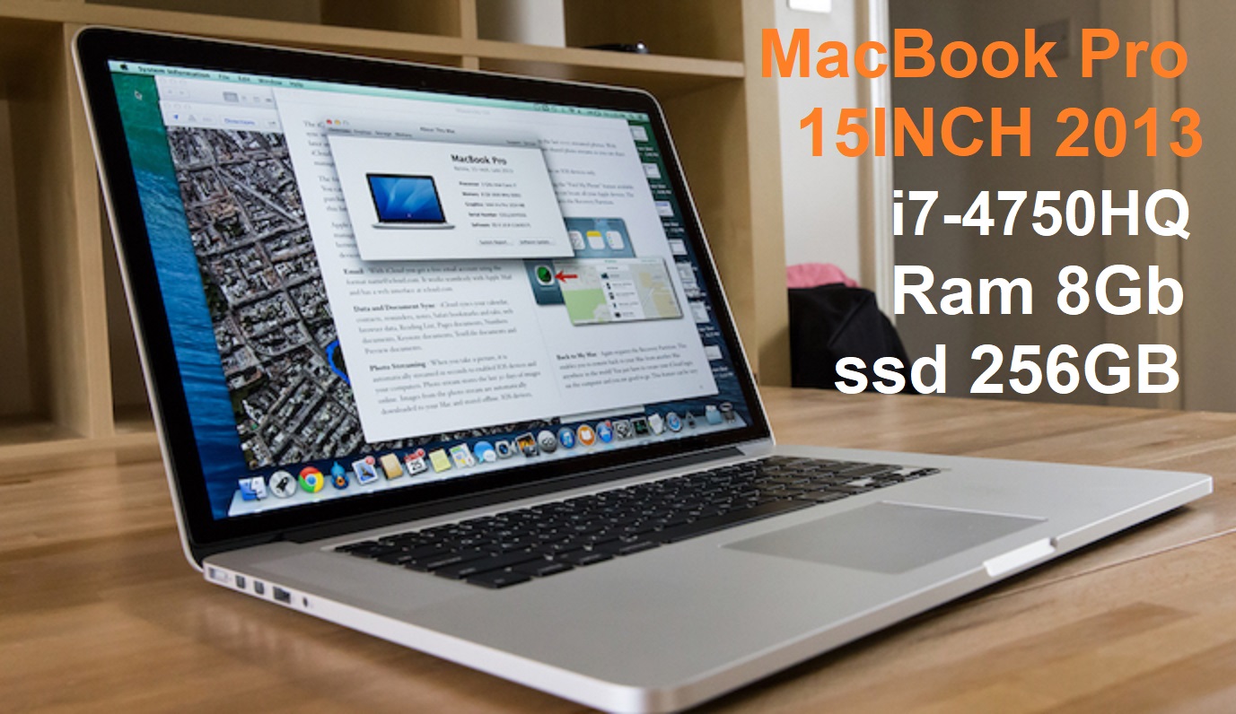 MacBook Pro 15 Late 2013 Core i7-4750HQ 2.0GHz Ram 8Gb ssd 256GB ME293 A1398 EMC 2674