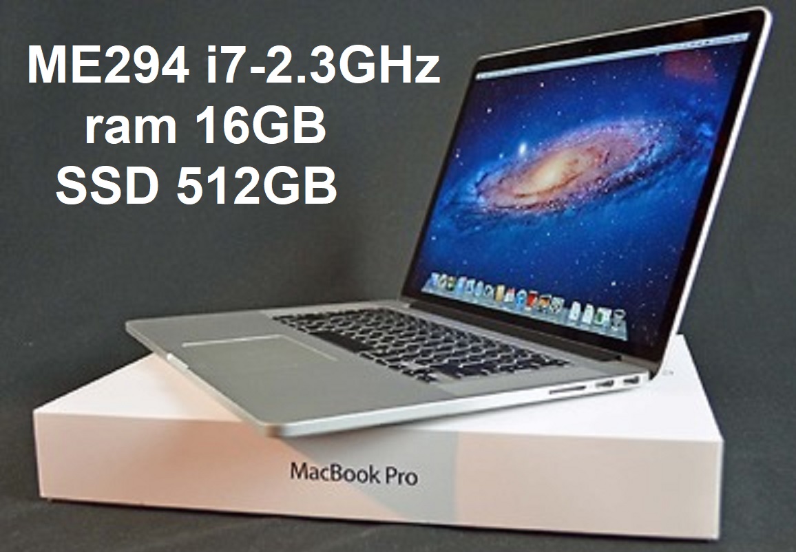 MacBook Pro 15inch ME294 Late 2013 Core i7-4850HQ 2.3GHz Ram 16GB ssd 512GB ME294LLA Model A1398 (EMC 2745)