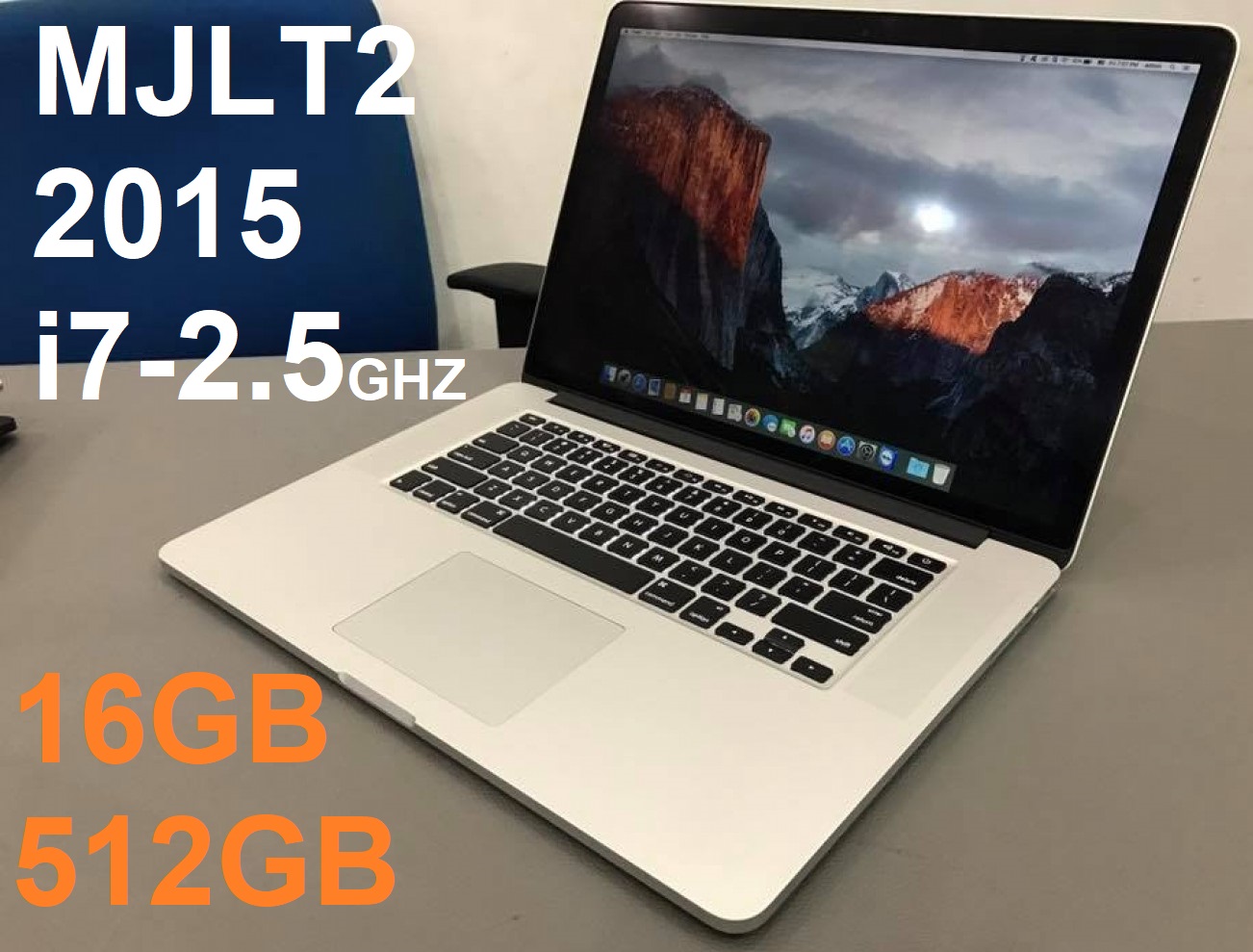 MACBOOK PRO 2015 MJLT2 I7-2.5GHz 16GB 512GB INTEL IRIS GRAPHICS + MD RADEON R9 M370X