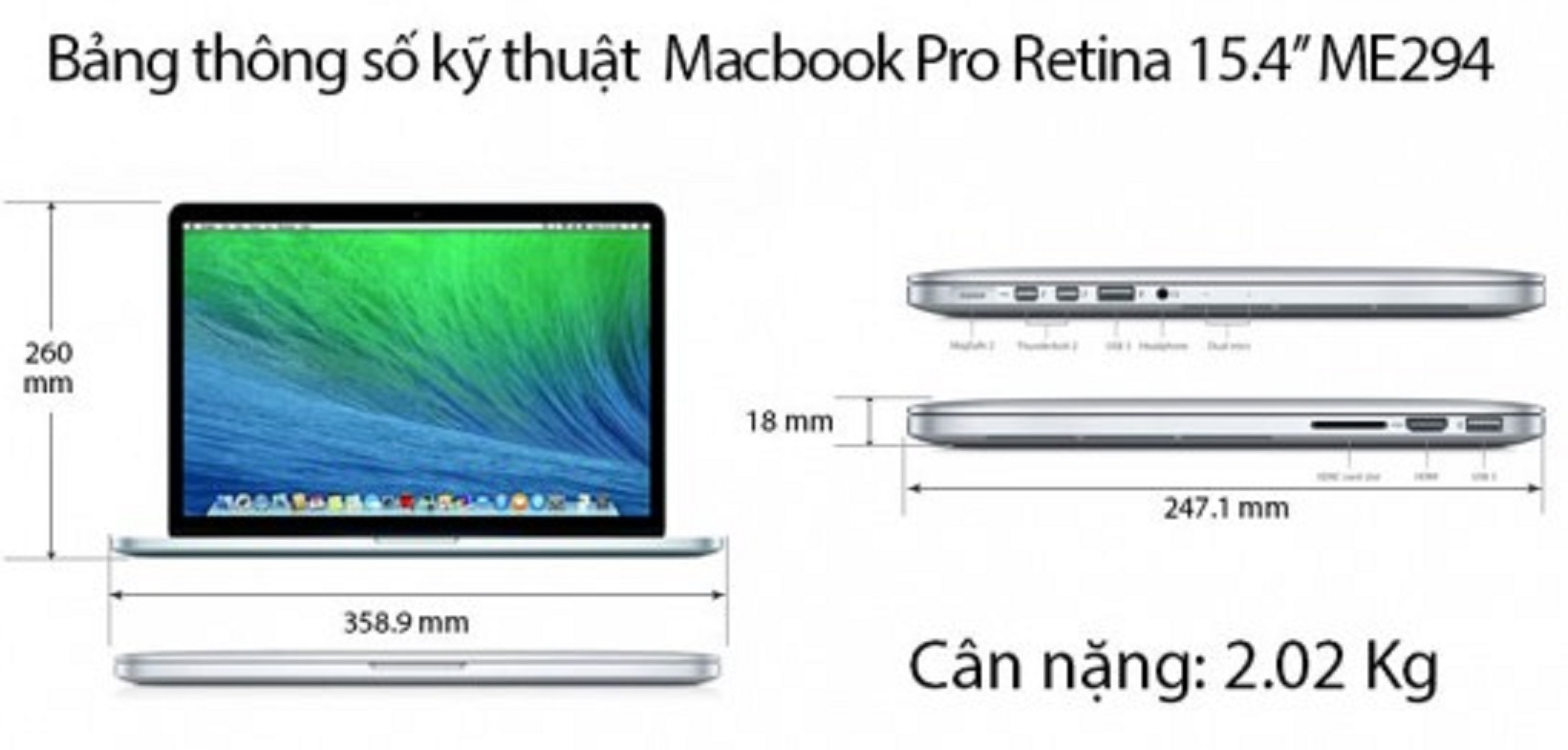 MacBook Pro ME294 Retina 15 2013 - Core i7 Ram 16GB SSD 512GB VGA 2GB