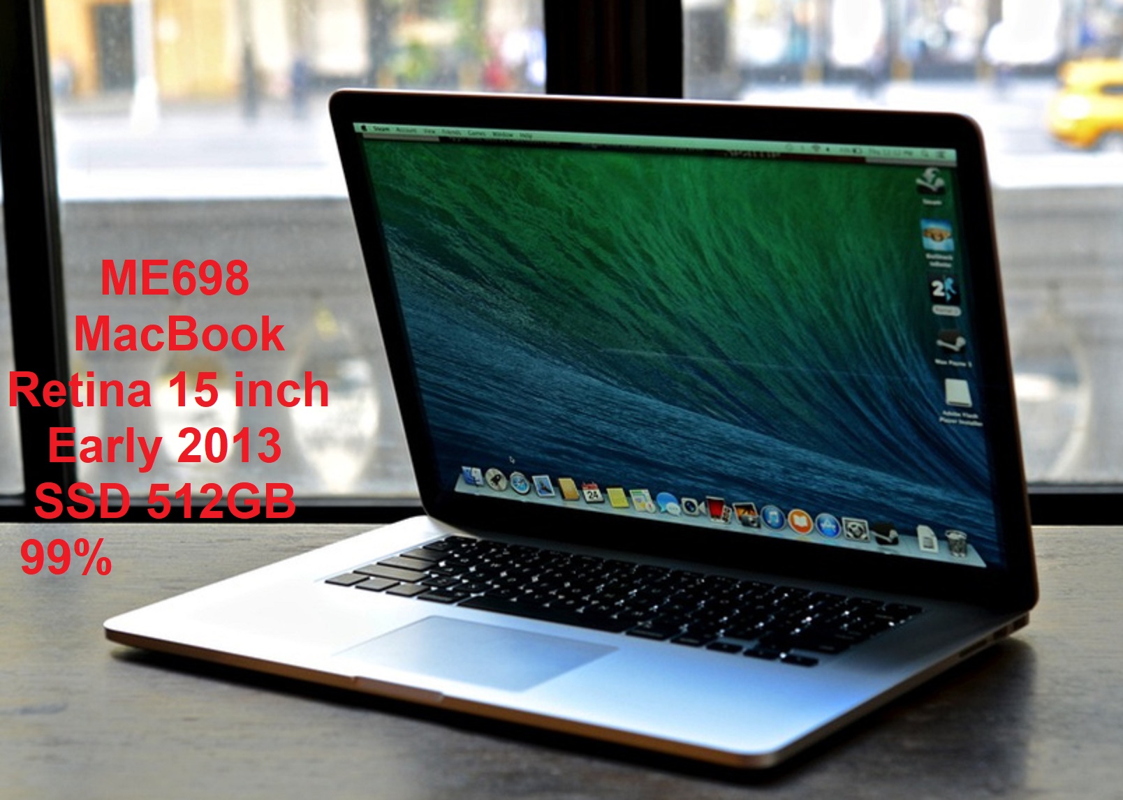 ME698 MacBook Retina 15 inch Early 2013 SSD 512GB 99%