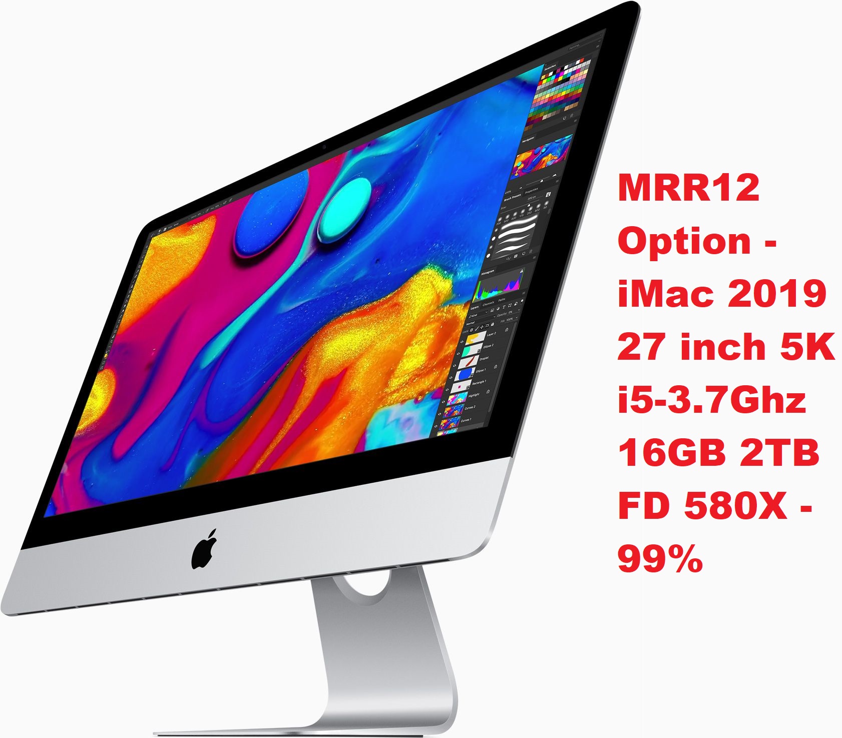 MRR12 Option - iMac 2019 27 inch 5K - i5-3.7Ghz 16GB 2TB FD 580X - 99%
