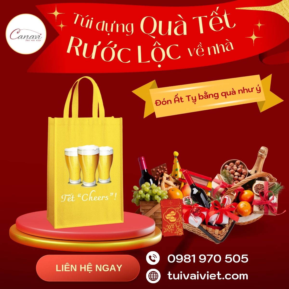 Túi vải không dệt đựng bia, nước ngọt