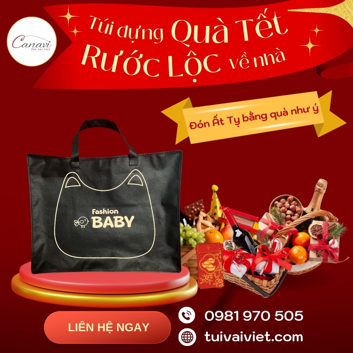 Túi vải khổ lớn đựng nhu yếu phẩm