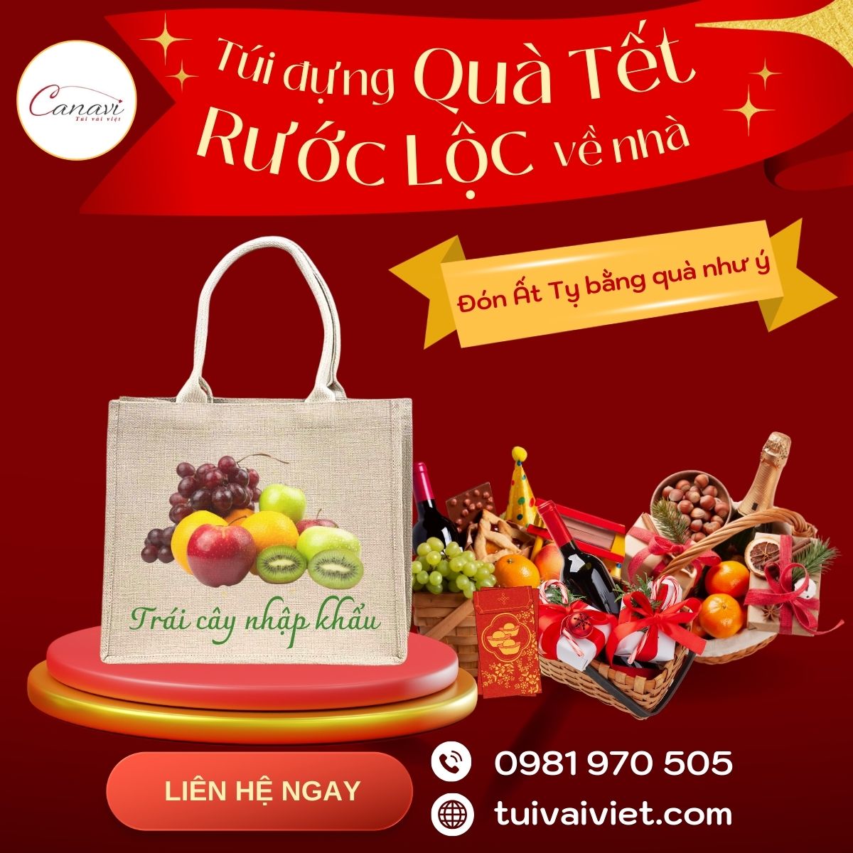 Túi vải đay đựng trái cây