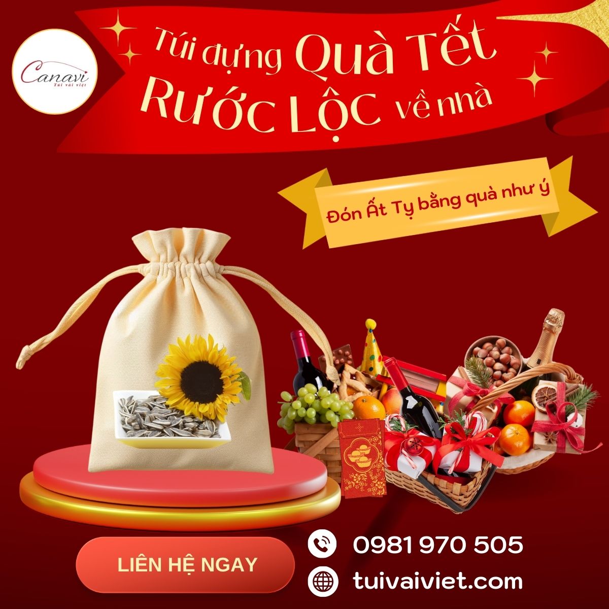 Túi vải dây rút đựng các loại hạt