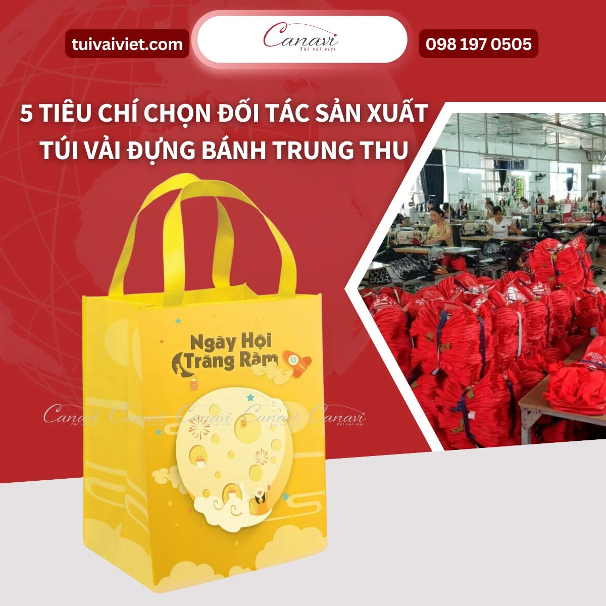 5 tiêu chí chọn đối tác sản xuất túi vải đựng bánh trung thu số lượng lớn cho doanh nghiệp