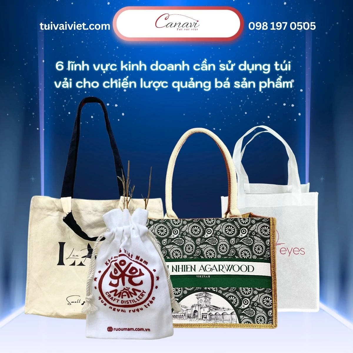 Top 6 lĩnh vực kinh doanh cần sử dụng túi vải cho chiến lược quảng bá sản phẩm