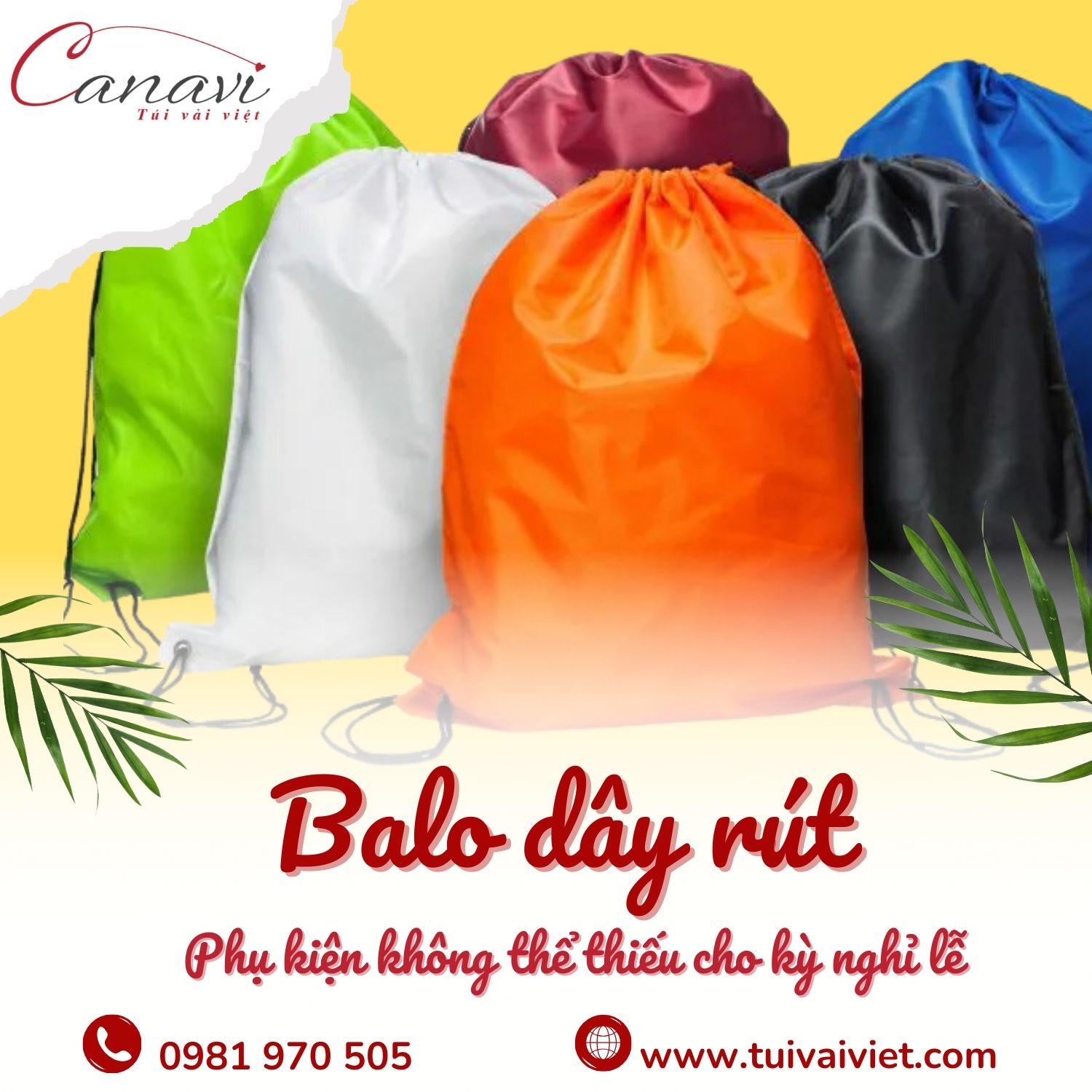 Balo dây rút - Phụ kiện không thể thiếu cho kỳ nghỉ lễ