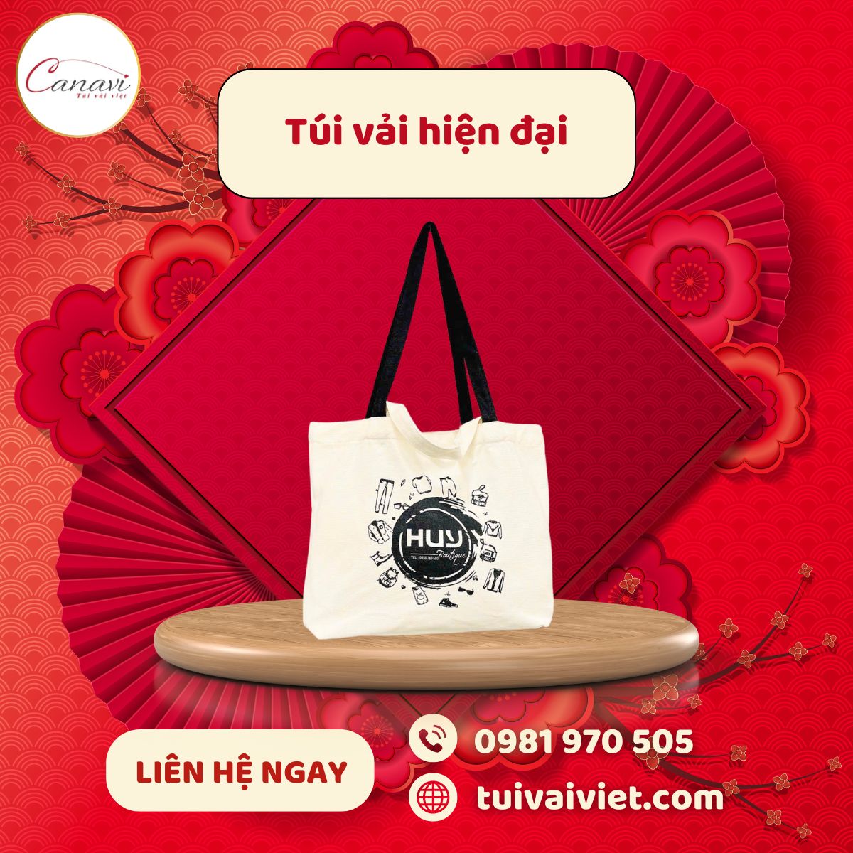 Gợi ý sử dụng túi vải Tết theo từng phong cách