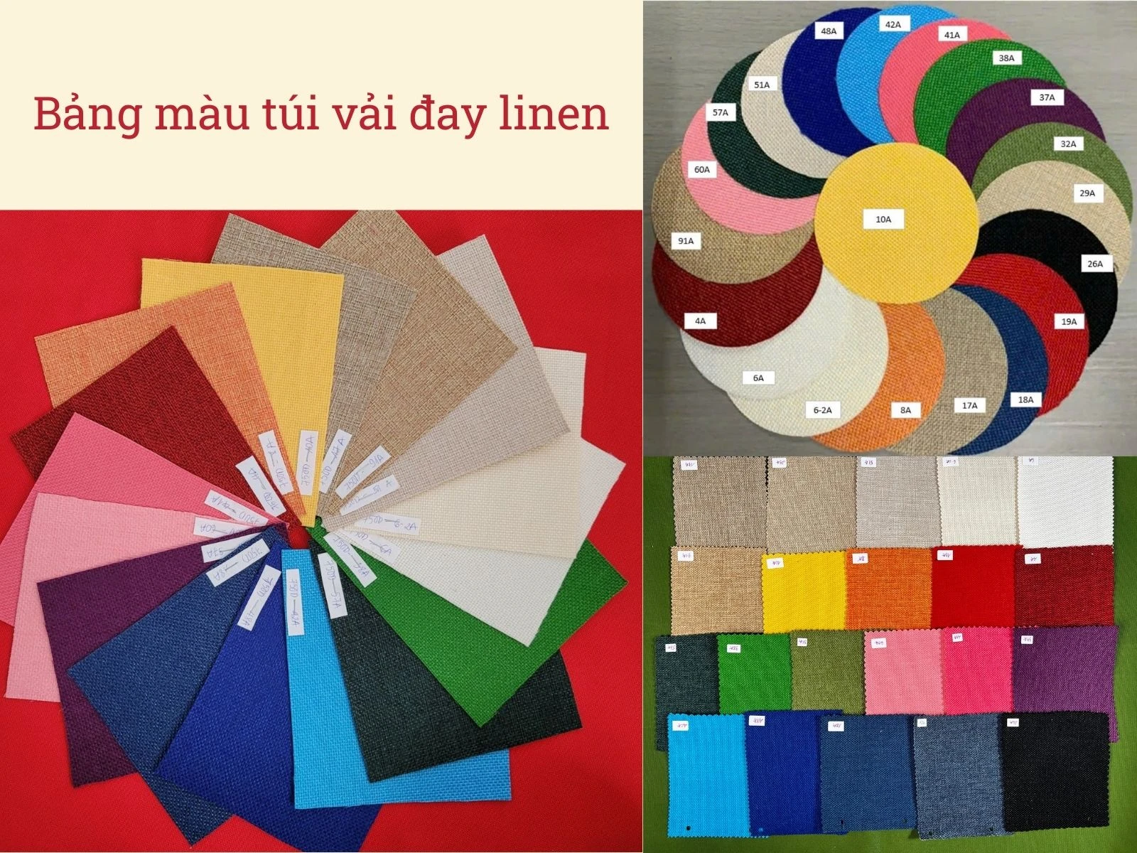 Bảng màu túi vải đay linen