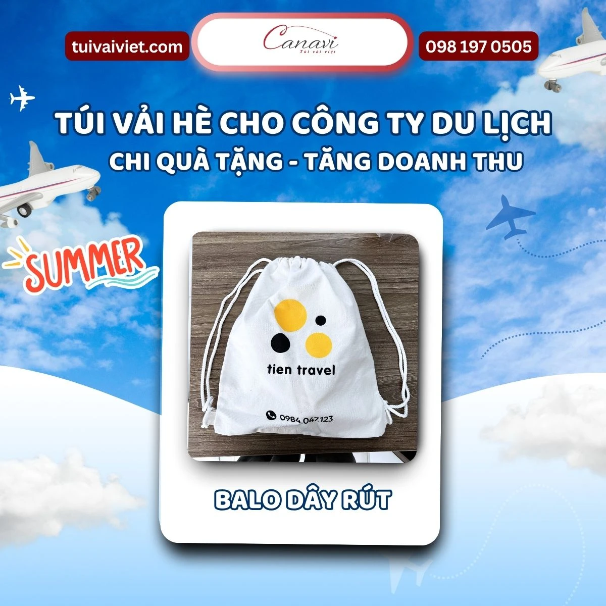 Balo dây rút tiện dụng cho những chuyến du lịch