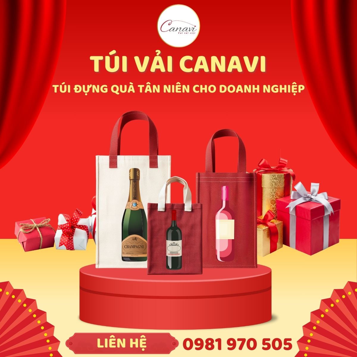 Ưu điểm vượt trội của bộ túi vải đựng quà tân niên