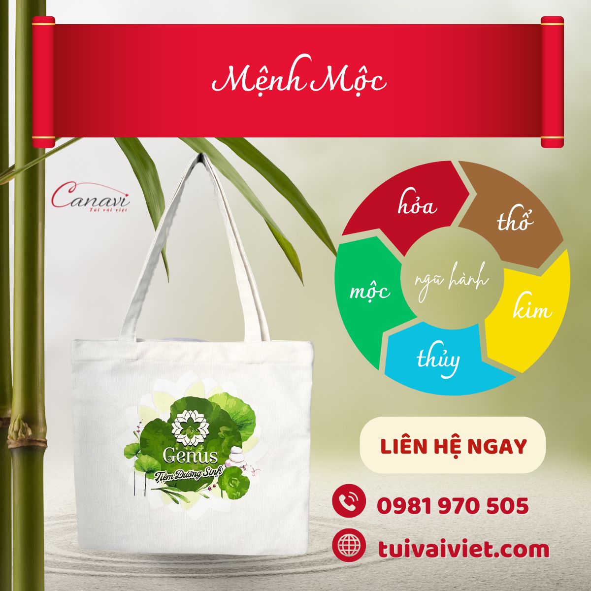 Lựa chọn túi đựng quà Tết hợp mệnh mộc