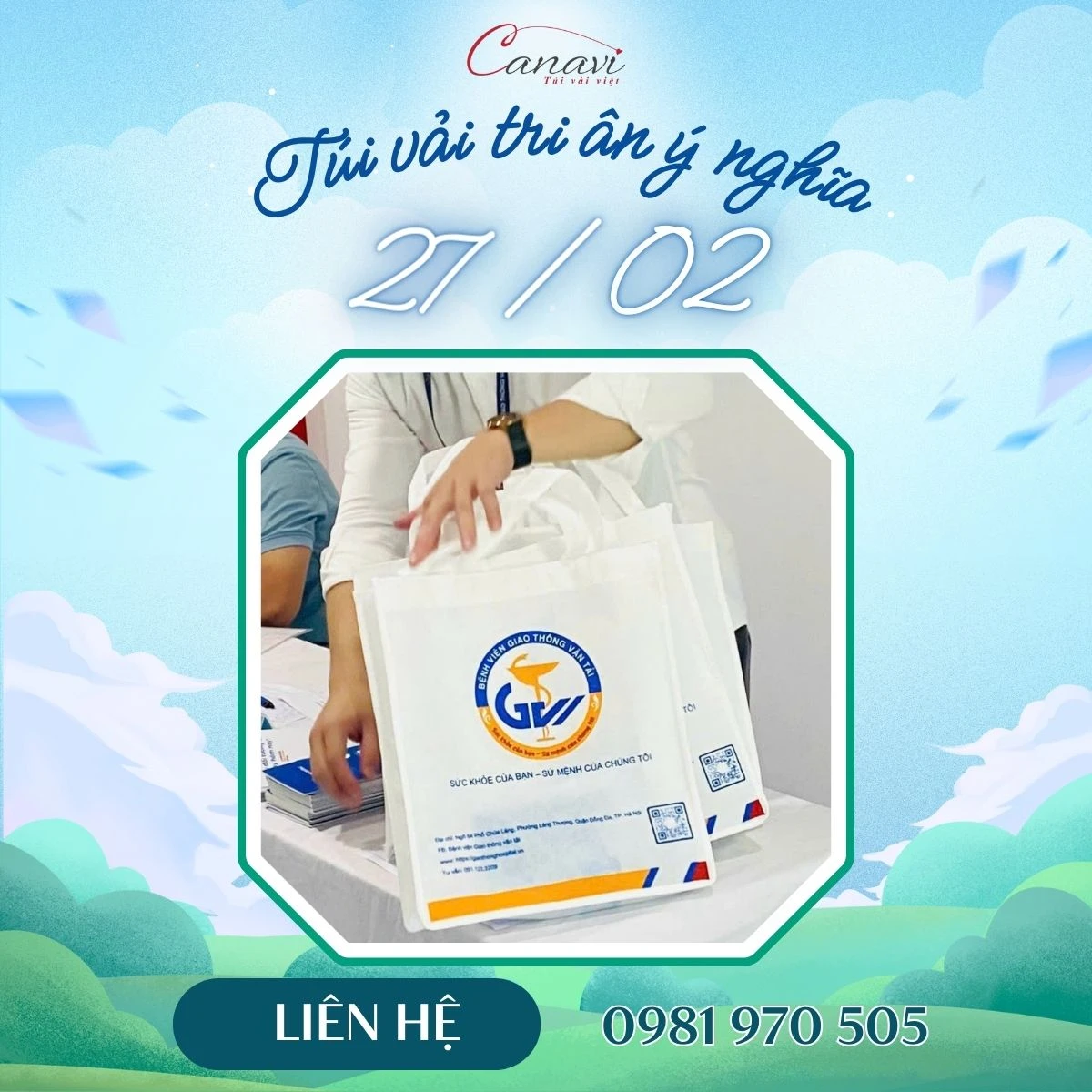 túi vải không dệt chào mừng ngày thầy thuốc Việt Nam 27/2