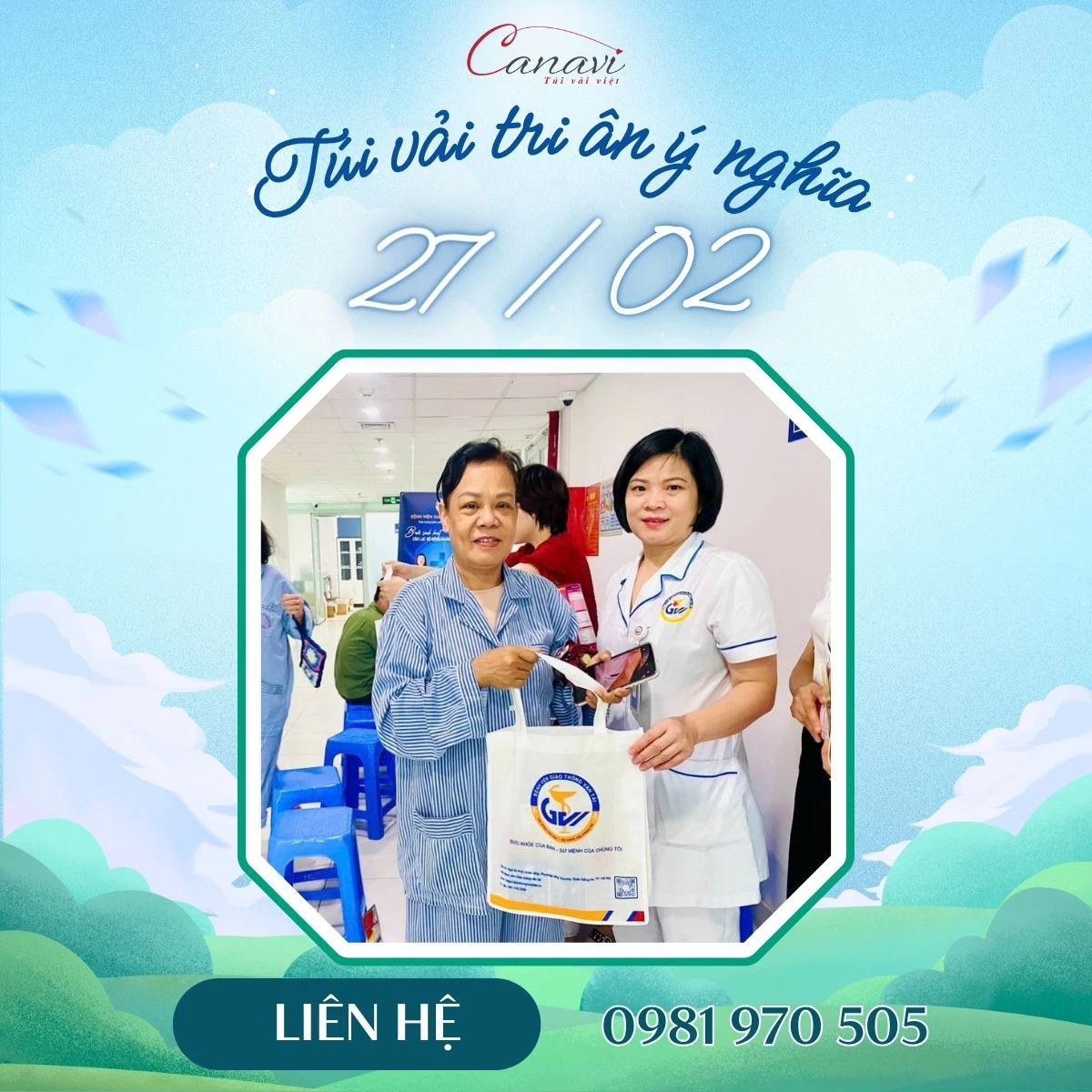 túi vải không dệt chào mừng ngày thầy thuốc Việt Nam 27/2