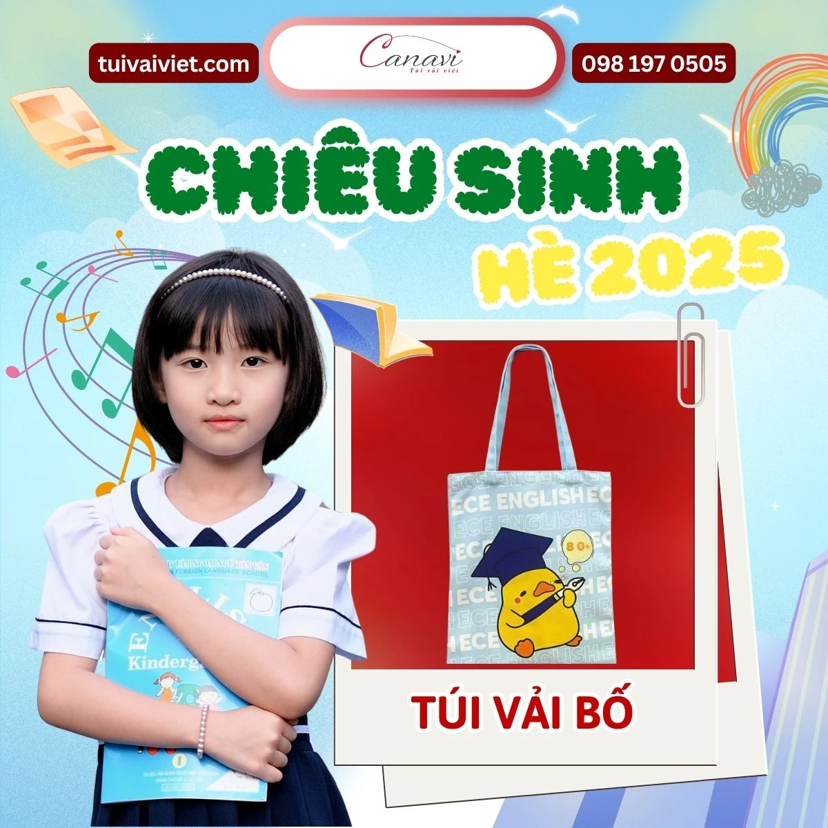 Tại sao túi vải bố canvas trở thành "chìa khóa vàng" trong chiêu sinh hè 2025?