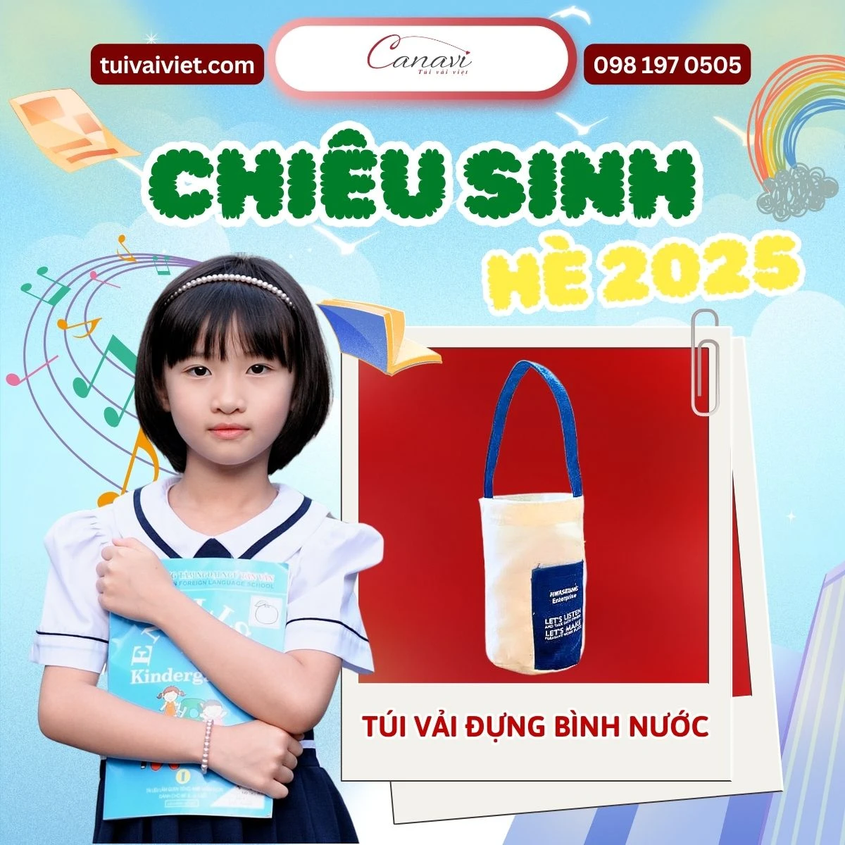 Chiêu sinh thành công với sự đồng hành cùng xưởng may in túi vải Canavi