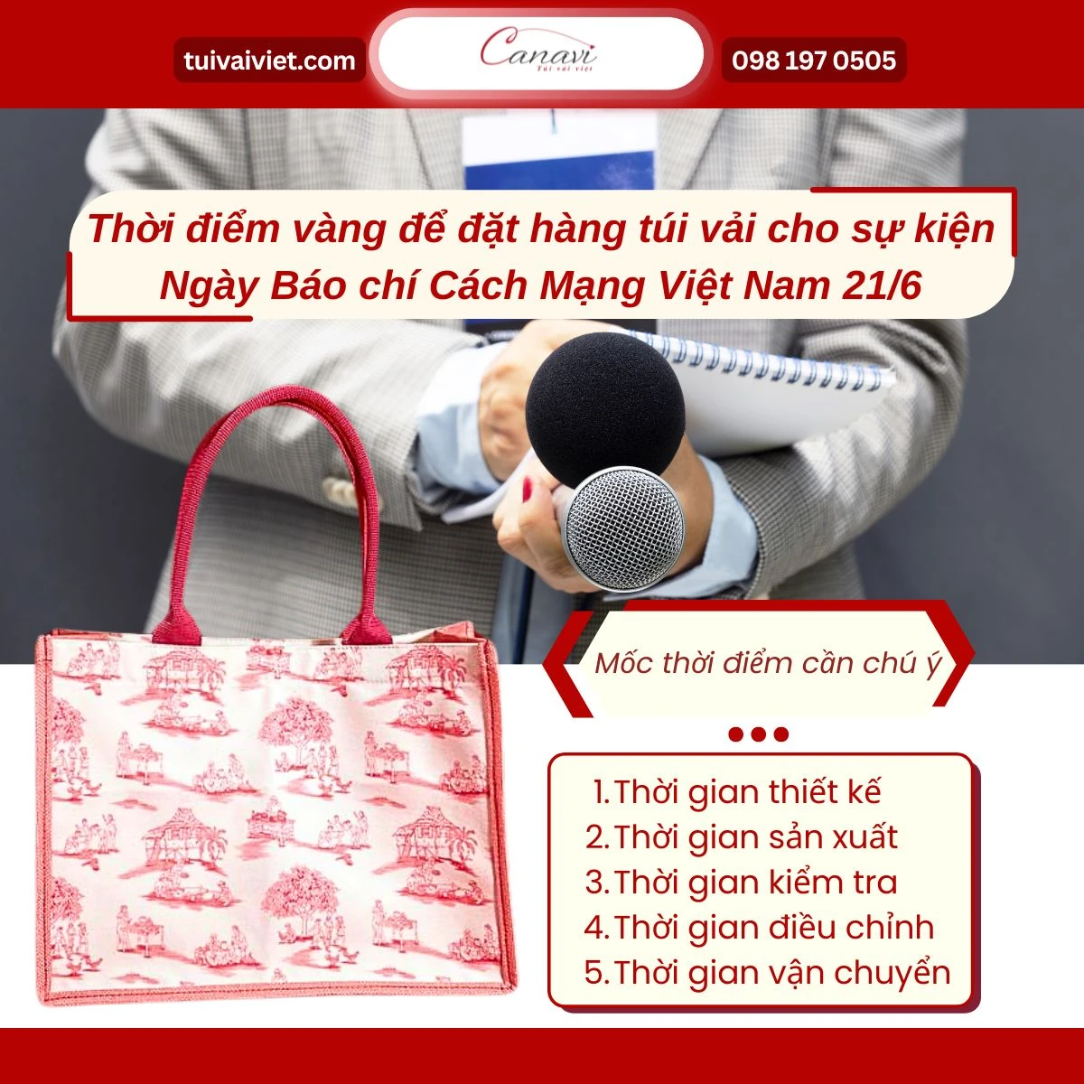 Túi vải cho đối với nhóm nhà báo phụ nữ