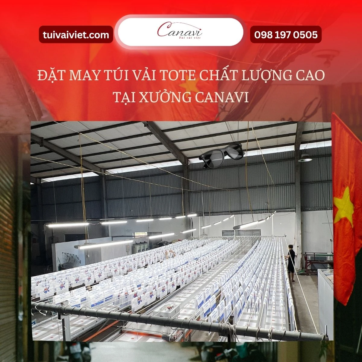 Đặt may túi vải tote chất lượng cao tại xưởng Canavi