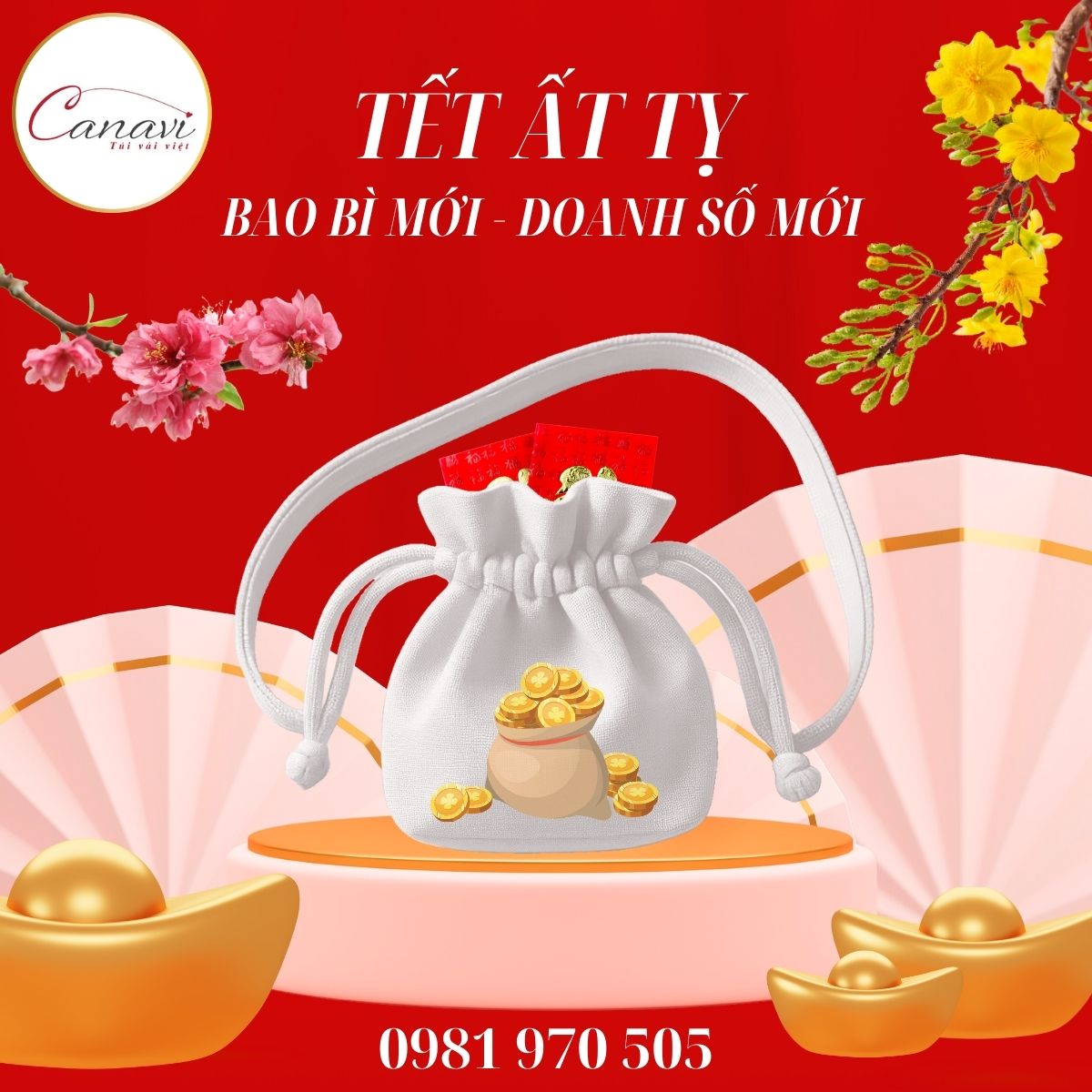 Túi vải dây rút