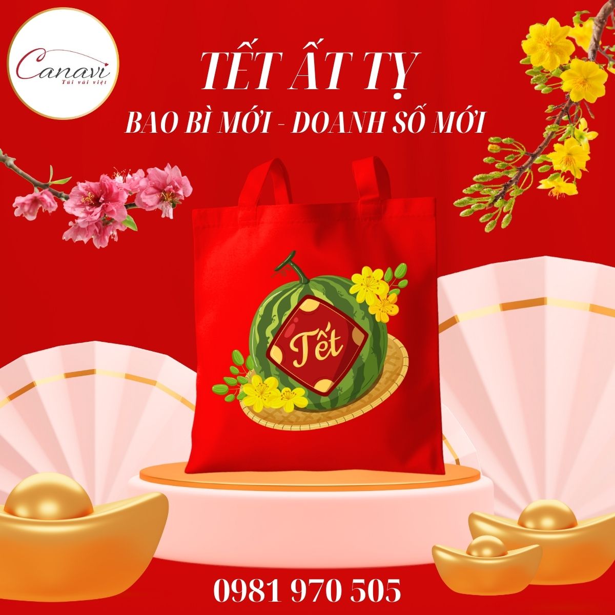Đón Tết Ất Tỵ với bao bì túi vải mới, doanh số mới