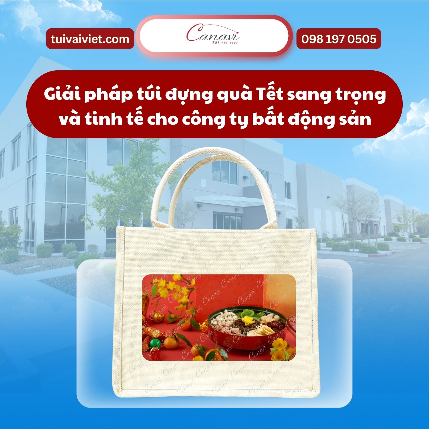 Giải pháp túi đựng quà Tết sang trọng và tinh tế cho công ty bất động sản