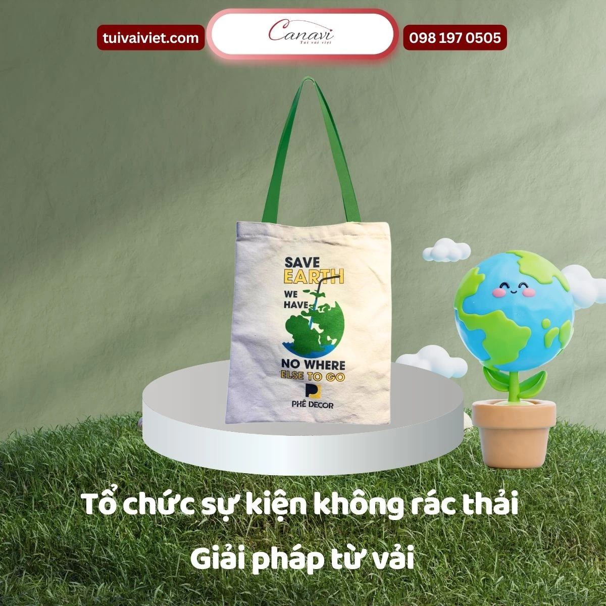 Tổ chức sự kiện không rác thải: Giải pháp từ túi vải