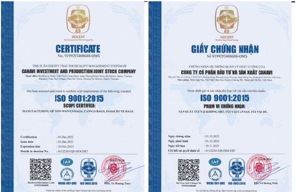 TÚI VẢI VIỆT khẳng định chất lượng đạt tiêu chuẩn quốc tế