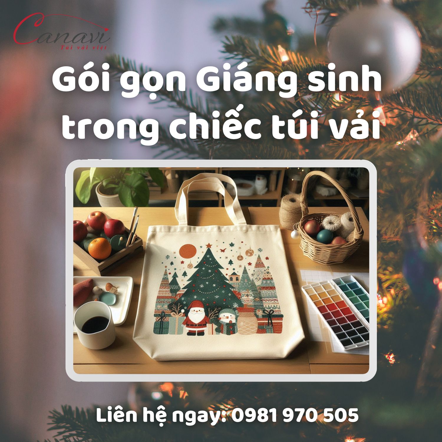 Những mẫu túi vải phù hợp cho các hoạt động trong ngày Giáng sinh