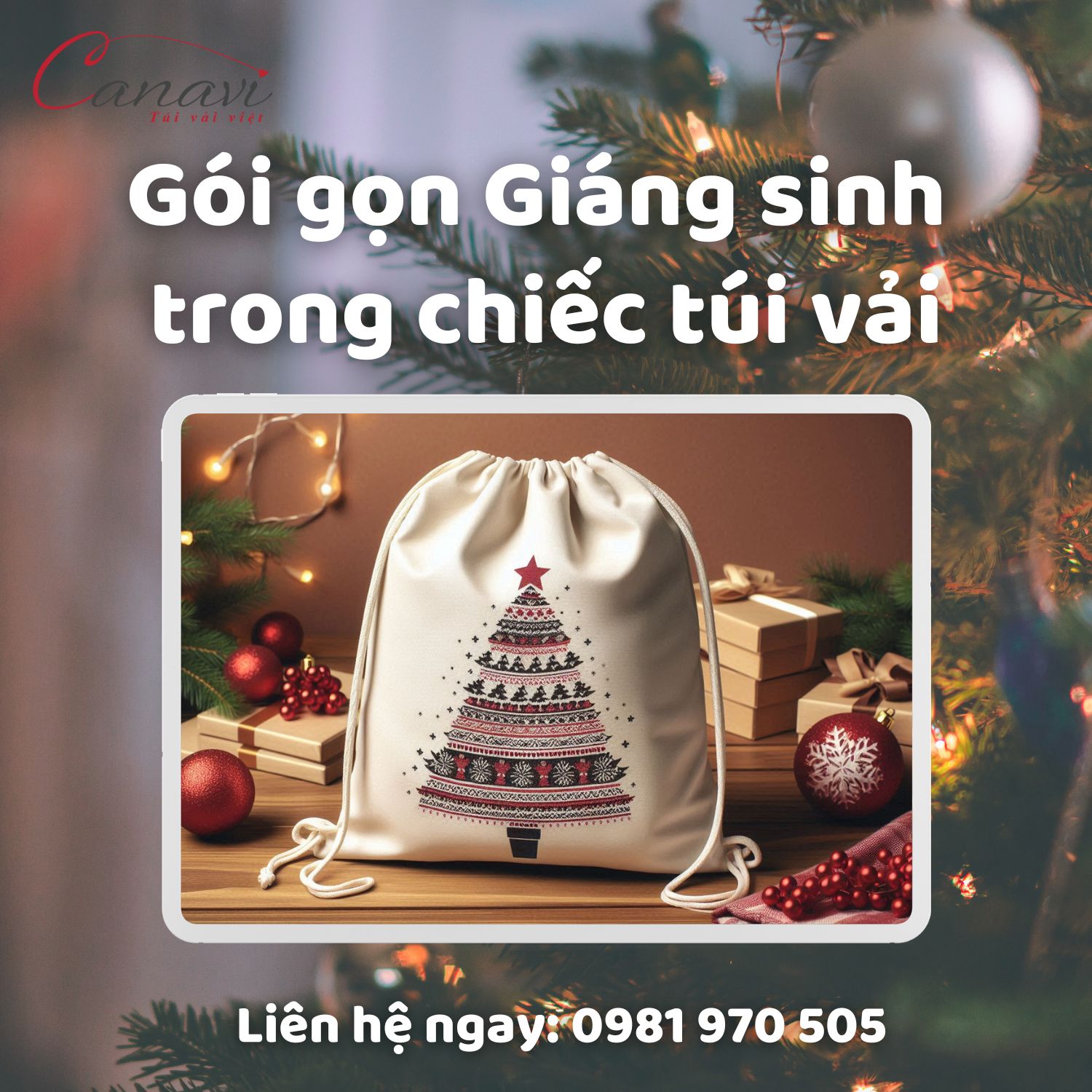 Những mẫu túi vải phù hợp cho các hoạt động trong ngày Giáng sinh